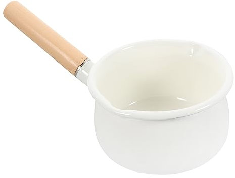 AUTSUPPL Cm White Enamel Pot Milk Pan Non-Stick Easy to Clean Great for Soup Noodles