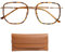 Yenvory Stilvolle Leoparden Brillengestelle mit Klaren Gläsern, Retro Modebrille für Damen & Herren mit Etui, Blue Light Blocking Reading Glasses with Case