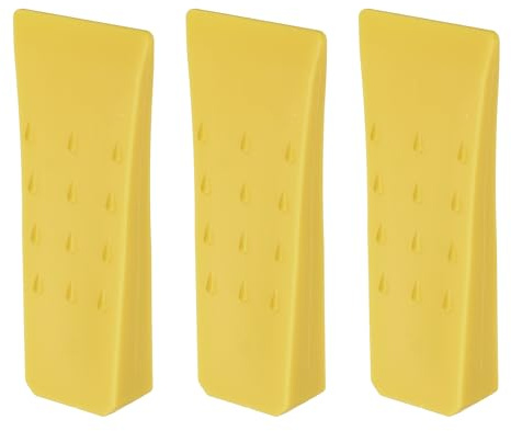 QUARKZMAN Kunststoff Fällkeil 3 Stück ABS Kunststoff Forstkeil 152 mm Spaltkeil für holz Kunststoffkeile Fällkeil für Schlagschrauber Fällkeile Baumkeile Holzkeile Forst Zubehör Wald Gelb