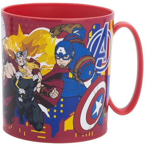 Taza infantil de plástico reutilizable para microondas de 390 ml de Los Vengadores - Marvel