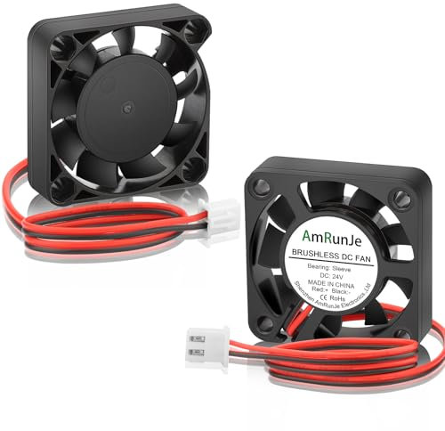 AmRunJe 40mm x 10mm 24v Cooling Fan 2Pin Brushless DC Replacement for 3D Printer, Cooling for Ender 3 Pro Raspberry PIS Creality PC Tower mini Fridge,2 Packs