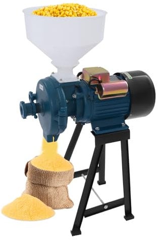 Moulin à Céréales électrique 2200W Moulin à Grains Commercial 1400rpm Avec Entonnoir Moulin à épices,Taille De Broyage Réglable,Pour Moudre Le Maïs,Riz, Blé, Grains De Café