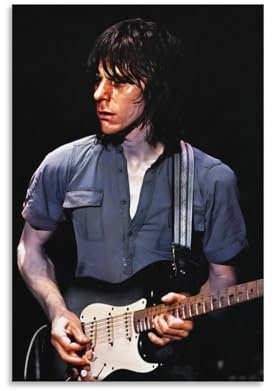 LAIRIBA Poster Gitarrist, Jeff_Beck spielt Gitarre, Aquarell-Stil, Raumdekoration, 30 x 45 cm