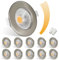 Allesgute 10er LED Einbaustrahler 230V Flach Dimmbar 7W 600LM Einbauleuchten Gebürstet Edelstahl LED Spot 3000K Warmweiß Deckenspots Einbauspots 65-85mm Lochmaß für Küche Wohnzimmer