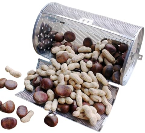 Drehbarer Korb – Edelstahltrommel für den Ofen | Rotierender Käfig für Nüsse, Kaffeebohnen, Grill, Mehrzweckwerkzeug, Maschenkörbe für knuspriges Kochen, Access