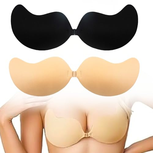 Taiyyi 2 Coppie Reggiseno Adesivo,Reggiseno Adesivo Push up（B,C,D）