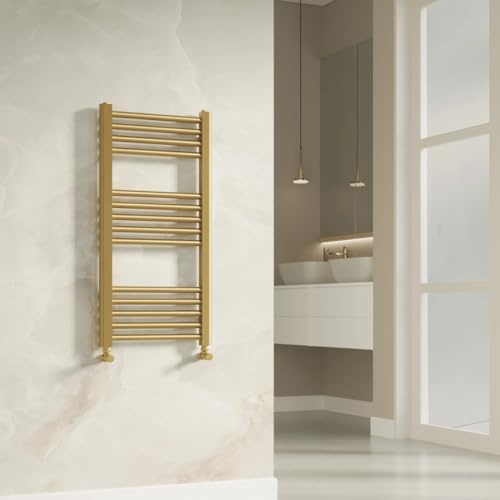 Banyetti Aureli Ladder Towel Rail Radiator 800mm x 400mm - Brushed Brass