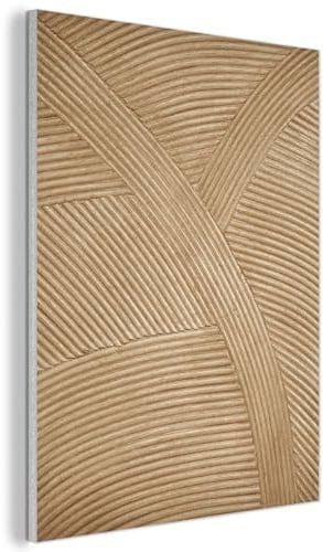 MuchoWow© Filz Bild als Akustikpaneele Schlafzimmer Bilder Wand Deko | 70x100 cm - Wohnzimmer Modern Wanddeko Schallschutz Akustikbild Abosrber Struktur - Natur - Kunst - Rattan