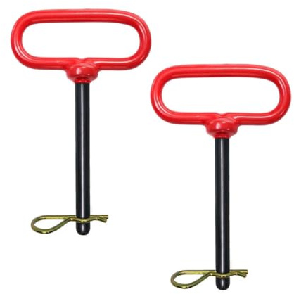 3/8 Trailer Tow Hitch Pin with Red Handle and Clip ,3/8x4-1/2 Clevis Pin for Towing with an ATV, UTV or Lawn Tractor, Hardened Steel,Powder-Coated Prevent Rust