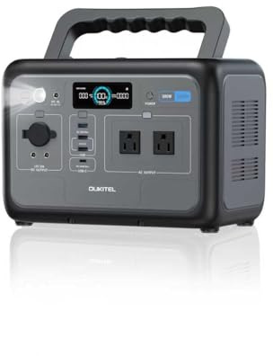OUKITEL P800E Station d'alimentation portable 800 W, générateur solaire avec batterie LiFePO4 512 Wh, générateur pour USB A, sortie C, puissance de crête 1600 W, charge rapide, 6 kg pour camping