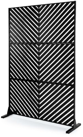 LIFEZEAL Pannello da Interno ed Esterno (121x183cm,Labirinto) | Separé Divisorio Decorativo in Metallo con 3 Pannelli, Protezione Privata, Paravento da Giardino per Terrazzo e Balcone