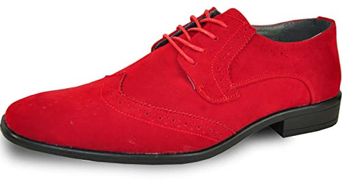Bravo! Herren Anzugschuh King Classic Oxford mit Lederfutter - Weite wählbar, rot, 43 EU