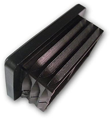 OL 4 Lamellenstopfen für rechteckige Rohre, Schwarz - Rohrstopfen aus PE Kunststoff für Vierkantrohre, Außenmaß 60x40mm