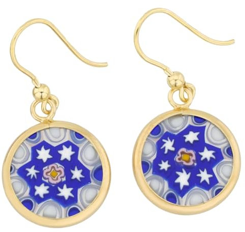 Millefiori Runde Ohrringe - Gold