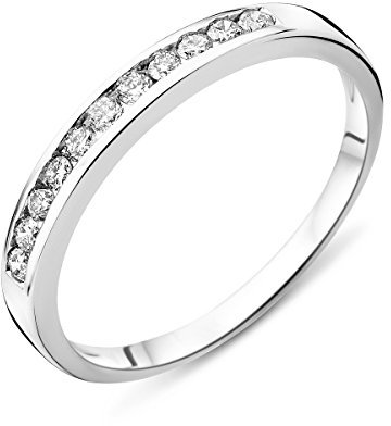 Miore Ring Damen Weißgold Diamant Hochzeitsband 14KT (585) mit Diamant Brillanten 0.20 ct