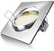Brandson - Ultra Flacher LED Deckenspot eckig warmweiß schwenkbar - Einbauleuchte - Einbauspot Deckenstrahler - Slim Aluminium Druckgussrahmen Edelstahl Optik - Abstrahlwinkel 120 Grad