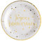 Santex Assiette anniversaire blanche et or (x10) REF/5670