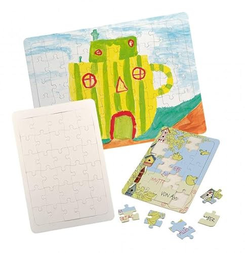 Blanko-Puzzle mit Einlegerahmen, 10 Stück, DIN A4, 30 Teile | Wiemann Lehrmittel