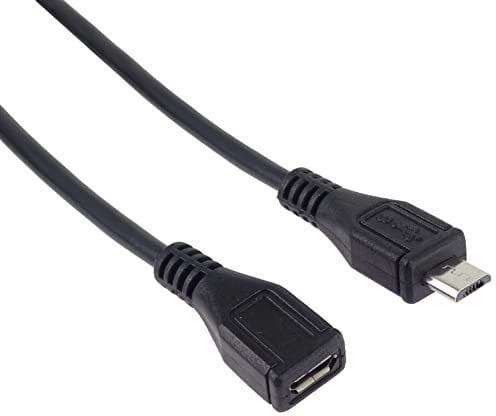 PremiumCord 5m Micro USB Extension Cable, USB Micro B Female to Male, 2x Shielded, AWG28, Black