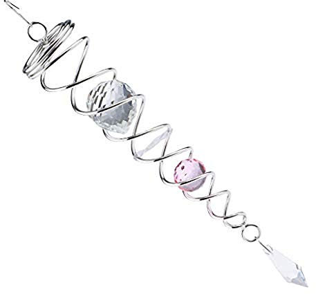 Windspiel für den Garten, Kristall, 19 cm, Rosa