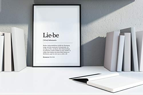 Ritter Mediendesign Bild Kunstdruck Liebe Wort Grammatik Substantiv Poster Druck Deko Geschenkidee (Din A4)