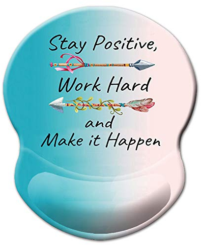 ITNRSIIET Gaming Mauspad Ergonomisch, Mousepad mit handauflage, Mouse Pad mit Lycra-Stoff, rutschfeste PU-Basis für Computer Gamer, Laptop, Heim, Büro & Reisen,Inspirational Quotes