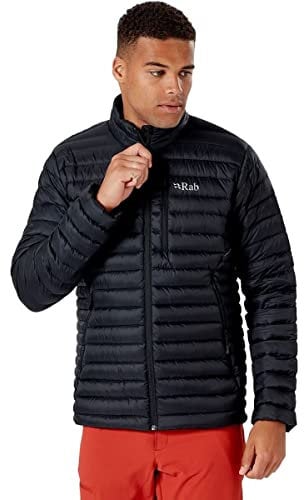 Rab Men's Microlight Jacket - Lightweight Down Coat for Trekking, Climbing, & Skiing - Black - X-Large