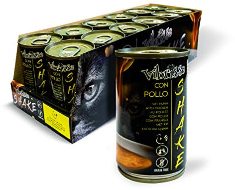 Croci Vibrisse Shake - Katzen Nassfutter mit Huhn, Hydratisierendes Ergänzungsfutter für Katzen, 12x 135gr, 1620 ml