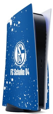 DeinDesign Skin kompatibel mit Sony Playstation 5 Disc Edition Folie Sticker Bundesliga FC Schalke 04 Fußball