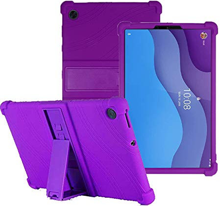 Funda para Lenovo Tab M10 HD 2nd Gen 10.1, Silicona Skin Soporte Cubierta a Suaves para niños de Peso liviano Funda para Lenovo Tab M10 HD Gen 2 10.1 Inch 2020 TB-X306X/X306F, Morado