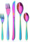 Regenbogen Besteck Set, Bettlife 30-teilig Besteckset für 6 Personen mit Messer/Gabel/Löffel, Edelstahl Essbesteck Spiegelpoliert, Menübesteck Tafelbesteck Set, Spülmaschinenfest