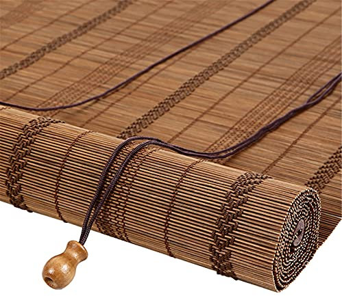 JLCP Bambus Verdunkelungsrollo,Wärmeisoliert,UV-Schutz,Fenster Rollos Holz-Jalousie Raffrollo Für Schlafzimmer, Wohnzimmer, Badezimmer, Büro, 70x180cm/28″x71″