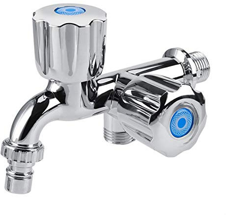 Wasserhahn mit doppeltem Griff, für Balkon, Wandmontage, Waschbecken, Wasserhahn, Kaltwasser, einzigartig für die Küche zu Hause
