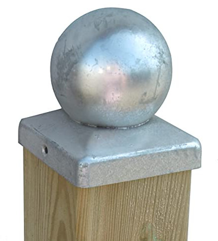 EXCOLO Pfostenkappe 120x120 mm Metall Silber Abdeckkappe Zaunkappe Pfostenabdeckung Pfostenschutz wasserabweisend verzinkt für Holzpfosten Holzbalken Holz-Zaun wetterfest rostfrei langlebig Garten