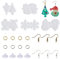 Boutigem 5pcs Christmas Theme Silicone Mold Snowflake Bell Santa Claus Resin Mould with French Earring Hook Ear Nut for Dangle Earring Women Jewelry DIY Making