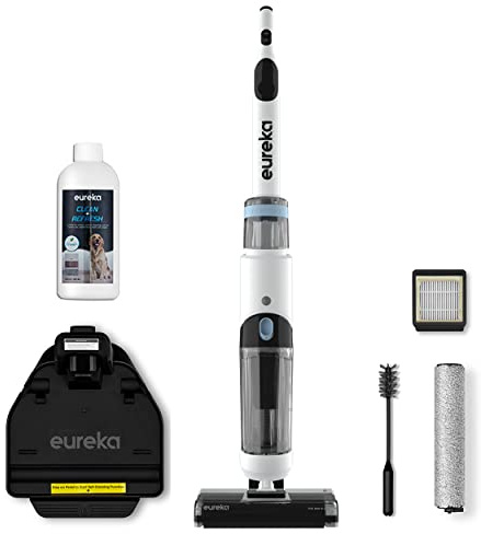 Eureka NEW500 Cordless Wet Dry Vacuum Cleaner and Mop for Multi-Surface, Lightweight Hardwood Floors Cleaner with Self-Cleaning System, Voice prompts and Smart Dirt Detecting.