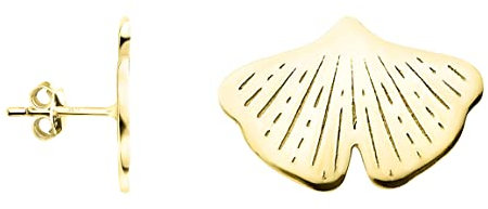 SOFIA MILANI - Damen Ohrringe 925 Silber - vergoldet/golden - Ginkoblatt Ohrstecker - E1294
