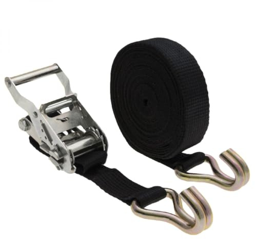 Linxor - Sangle d'arrimage avec tendeur à cliquet et 2 Crochets - 35 mm x 7 m - Noir