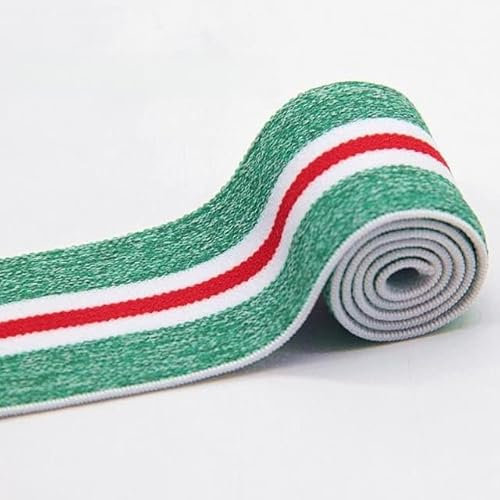 CODAO 4cm Regenbogenfarben gestreifte Gummibänder 40mm Nylon Buntes Gummiband Gurtband Bund Stretchband Bekleidungszubehör 1M