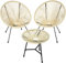 TecTake® Ensemble Table et Chaises Acapulco Salon de Jardin Exterieur Table de Bistrot Bar, Structure en Acier lâqué époxy, Mobilier de Jardin Amenagement Balcon Terrasse