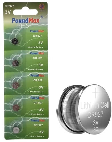 PoundMax Pilas de botón de Litio CR927, 3 V, 1 blíster de 5 Unidades