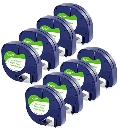 MarkField Compatible Label Tape for Dymo LetraTag Paper Labels 12 mm x 4 m | Black on White Label, Self-Adhesive Labels Compatible with Dymo LetraTag LT-100H LT-100T LT-110T QX50 XR XM 2000 Plus