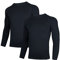 AMZSPORT Herren 2er Pack Kompressionsshirt Langarm Funktionsshirt Schnelltrocknendes Laufshirt Atmungsaktiv Sportshirt für Männer, SchwarzSchwarz，S