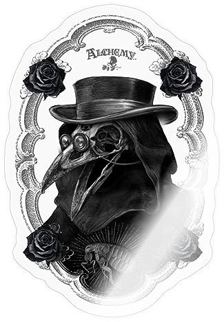 Spreadshirt Alchemy England Black Death Schwarzer Tod Sticker, max. 10 x 10 cm, 10 x 10 cm, Transparent glänzend