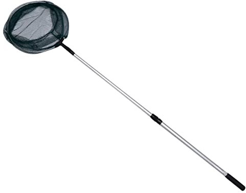 INOOMP 1. 9 langes Teleskop-Kescher mit 3 Abschnitten, Aluminiumlegierung, ausziehbar, für Seen, Teiche (silberfarben)