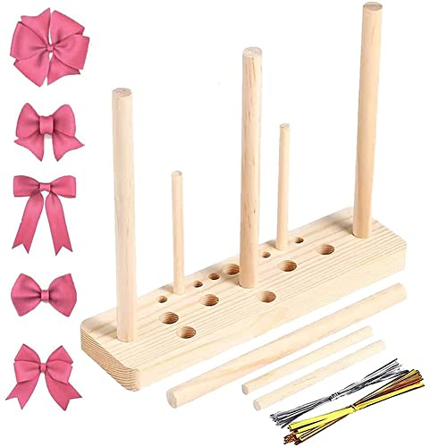 Creatore di Fiocco in Legno, Bowknot Maker, Nastro Fiocco Caffè, Creare Fiocchi Regalo Bow Maker per Nastro, per Fiocchi Regalo, Decorazioni per Feste, ghirlande Natalizie, Fiocchi per Capelli