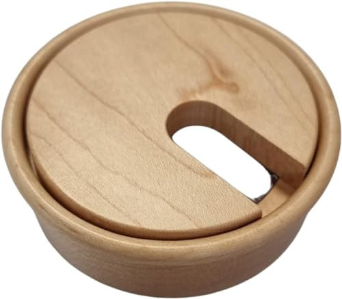 Gedotec Passe-câbles érable Bois laqué | Plain | Prise de câble Ø de perçage 80 mm | À Coller dans Le Plan de Travail | Canal de Bureau
