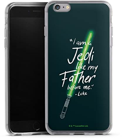 DeinDesign Silikon Hülle kompatibel mit Apple iPhone 6 Plus Case transparent Handyhülle Star Wars Lichtschwert Luke Skywalker