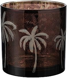 WINDLICHT PALMBLÄTTER Glas BRAUN Large