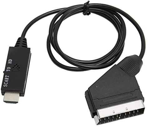 Adaptador Convertidor de Interfaz Multimedia SCART a HD - Soporte de Resolución 1080P 60Hz, Reproducción en TV con HDMI, Alimentado por USB